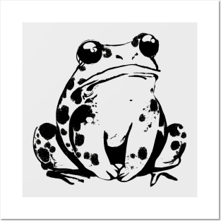 Frog, japanese ink painting, sumi e Posters and Art